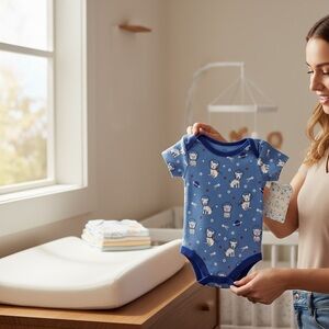 Zack & Zoey Blue Polar Bear Bodysuit